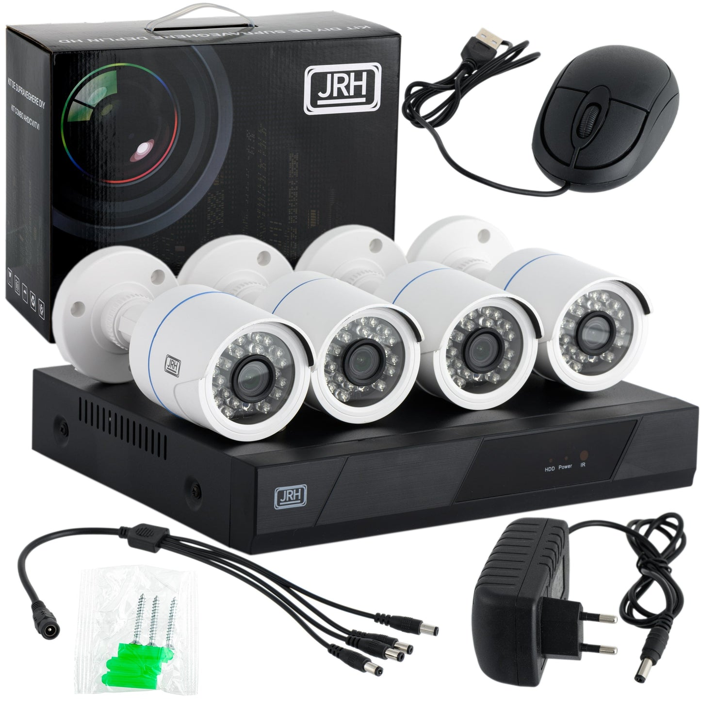 Sistem de Supraveghere Video AHD, CCTV 4 Camere, HDMI, Aplicatie Telefon