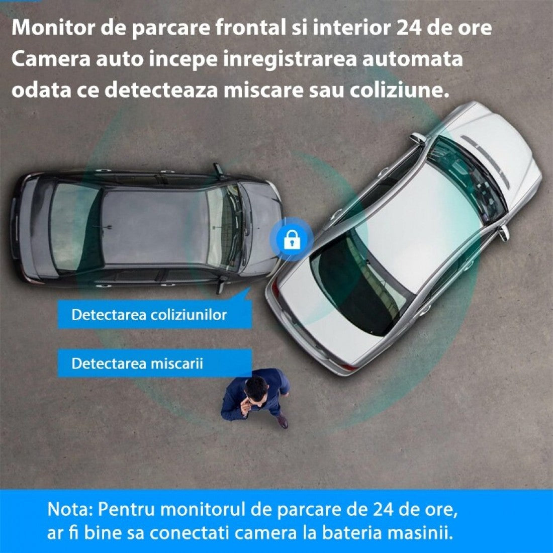 Cameră Auto de Bord 📸  – Înregistrare 4K Ultra HD, Viziune Nocturnă și Monitorizare 24/7