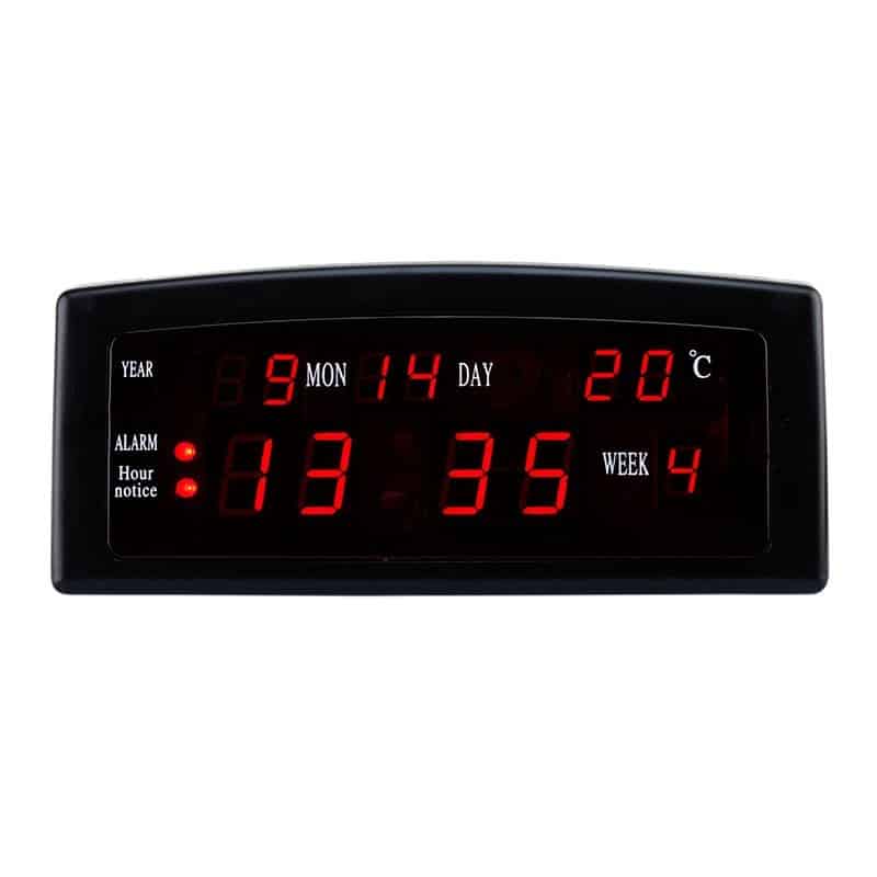 ceas birou afisaj led rosu, calendar, alarma, format am/pm, caixing