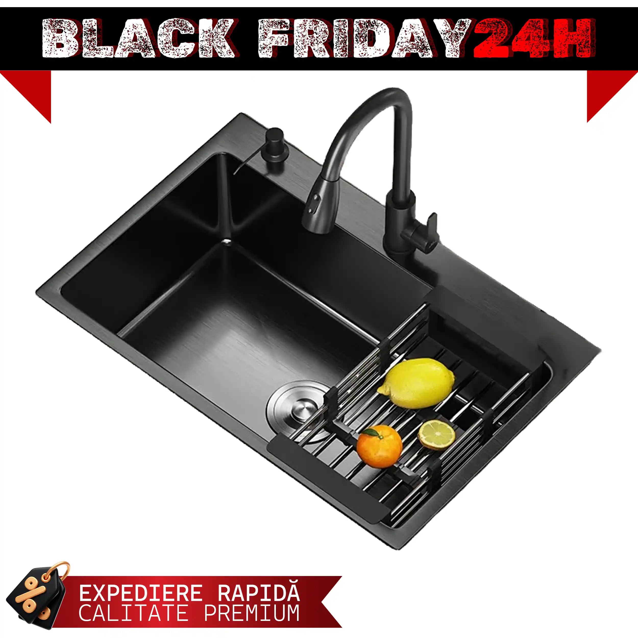 Set chiuveta si baterie tip lebada pentru bucatarie, multifunctionala