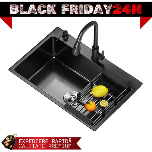 Set chiuveta si baterie tip lebada pentru bucatarie, multifunctionala