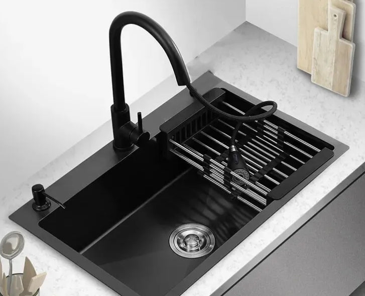 Set chiuveta si baterie tip lebada pentru bucatarie, multifunctionala