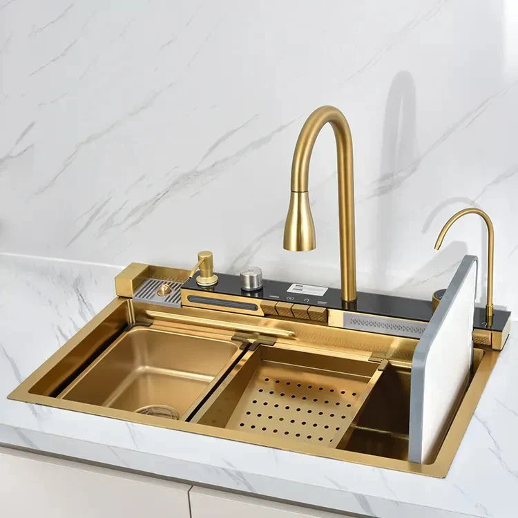 Pachet Promo Lux Bucătărie + Baie – Chiuvetă Premium Inox & Set Duș Smart cu LED