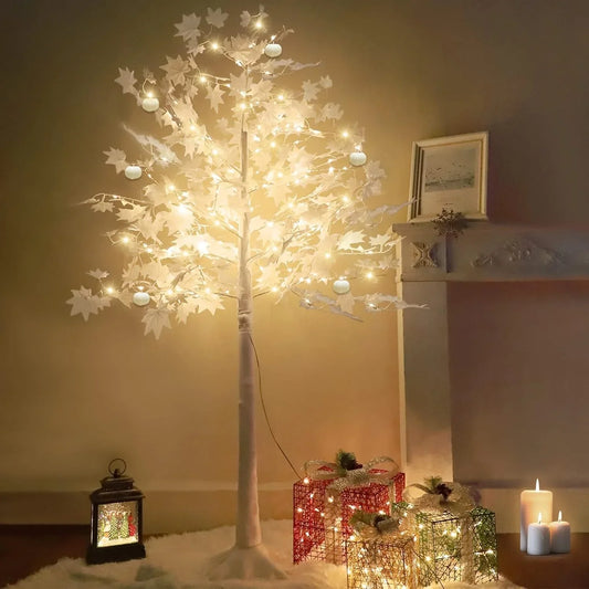 Copac Decorativ Iluminat cu 200 LED-uri, 180 cm Inaltima, Lumina Calda