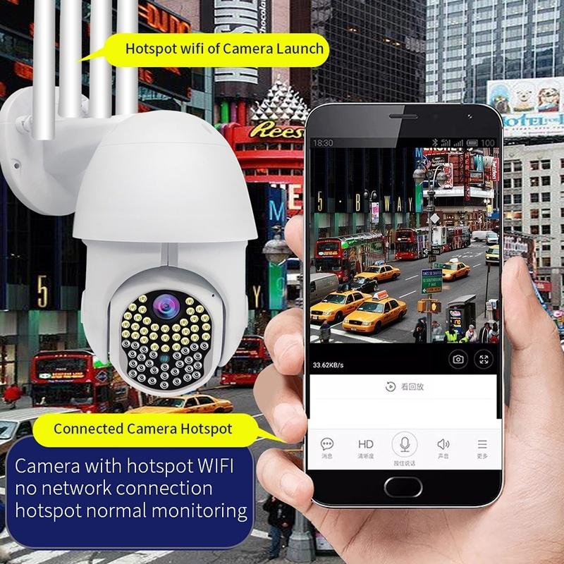 Camera IP supraveghere 63 LED HD 1944P WIFI 5MP C Cameră de securitate interior/exterior 4 antenă
