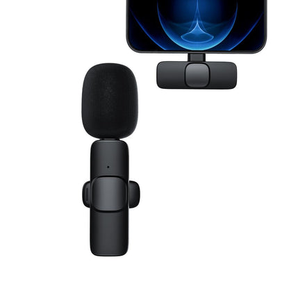 Microfon Lavaliera profesionala Wireless Type C/Iphone, portabil pentru smartphone, laptop, tableta, Negru