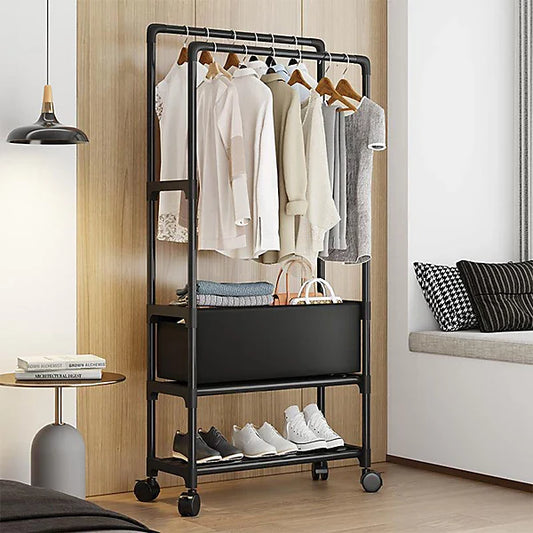 Suport 3 in 1, Spatiu pentru Depozitare, Cuier, Suport Incaltaminte, pe Cot/ 60x28x154 cm