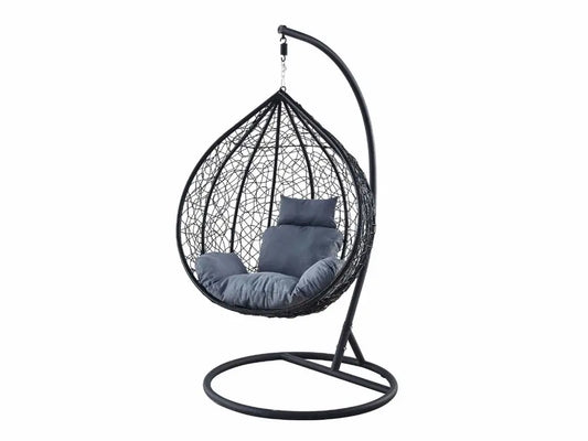 Fotoliu de gradina suspendat Havana, perne moi, structura metalica, tesatura solida, sustine pana la 150 kg, gri