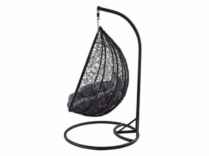 Fotoliu de gradina suspendat Havana, perne moi, structura metalica, tesatura solida, sustine pana la 150 kg, gri