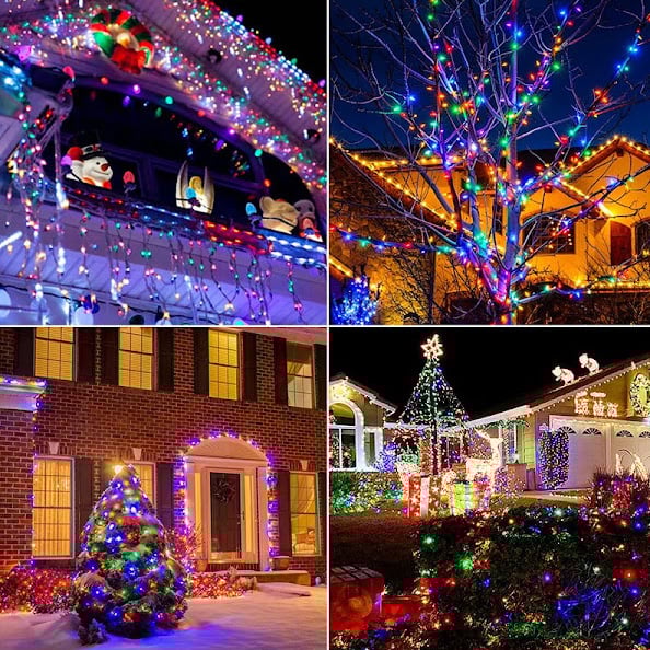 Instalatie De Craciun, Tip Rola, Pentru Interior/Exterior, Lungime 100 m, 8 Moduri De Lumini, Alimentare Priza 220V/50Hz, LED, Protectie IP44, Multicolor