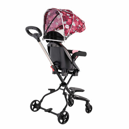 Carucior pliabil, Sport, roz, Cu copertina pentru protectie UV detasabila, Pentru copii intre 6 si 36 luni, Suport picioare, 2 roti pivotante si blocare roti, Centura de siguranta in 3 puncte