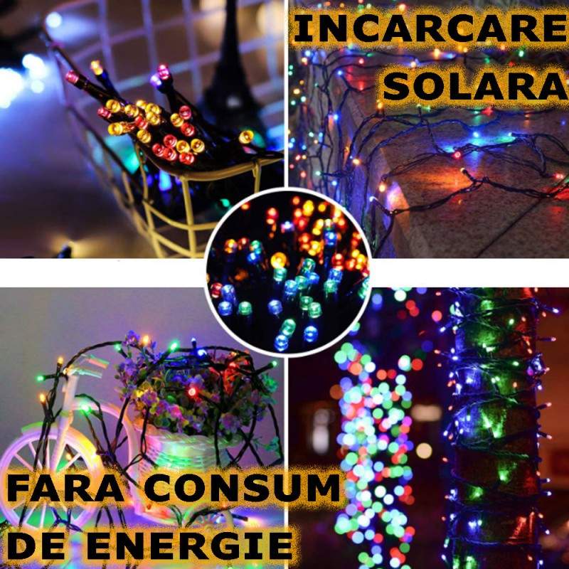 INSTALATIE SOLARA 50 METRI ROLA - GALBENA, MULTICOLORA, ALBASTRA