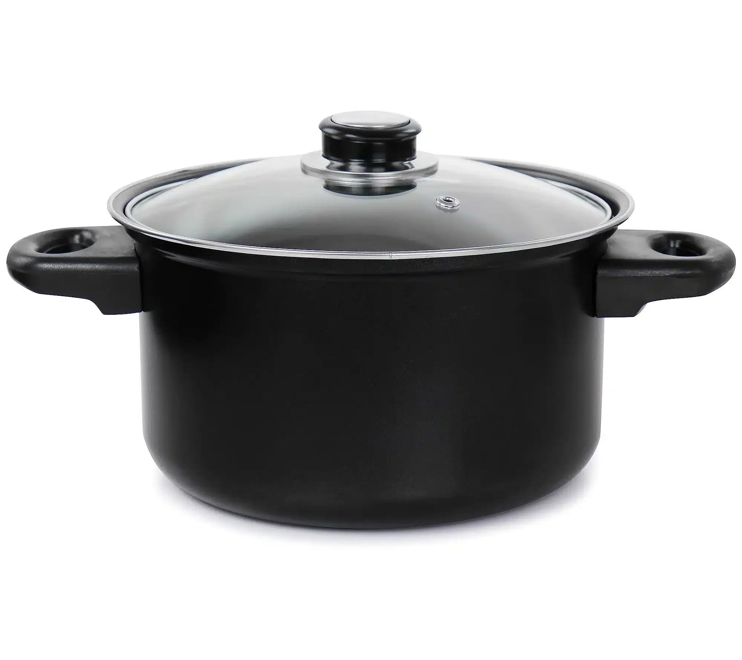 Set vase de gatit, 7 piese, otel carbon, negru