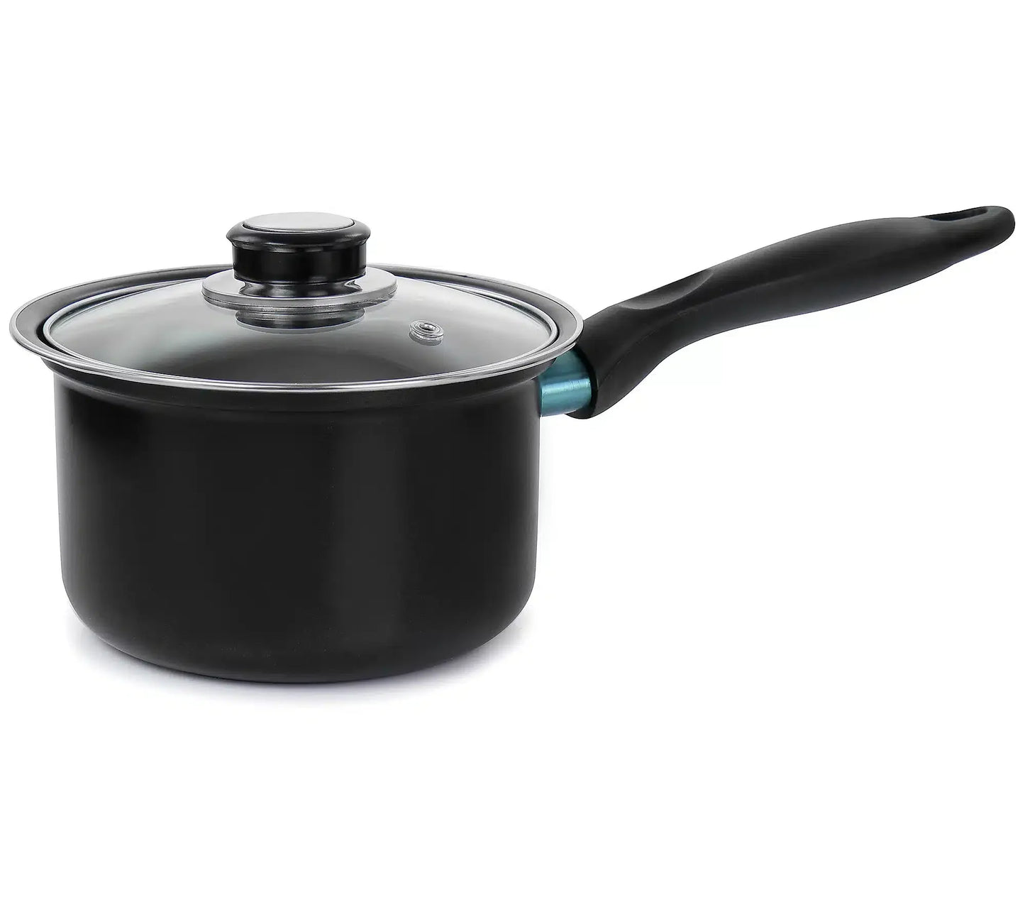Set vase de gatit, 7 piese, otel carbon, negru