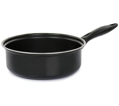 Set vase de gatit, 7 piese, otel carbon, negru