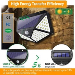 Set 5 Lampi ULTRA 100 LED Solare cu senzor de miscare si lumina 3 moduri ILUMINARE