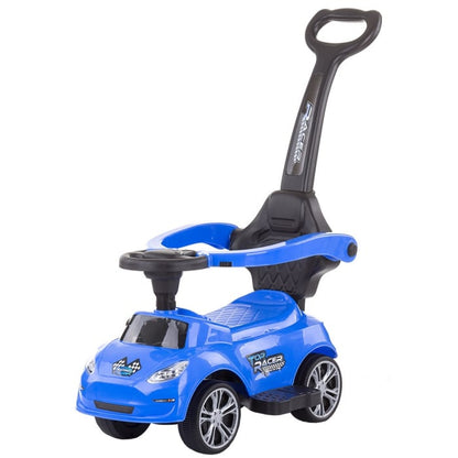 Masinuta de impins Turbo albastru cu maner