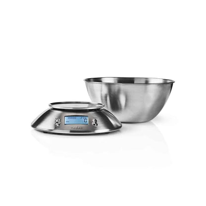 Cantar metal digital de bucatarie Cantar alimentar de inalta precizie 11lb/5kg cu bol detasabil Temperatura camerei, temporizator alarma Balanta din otel inoxidabil