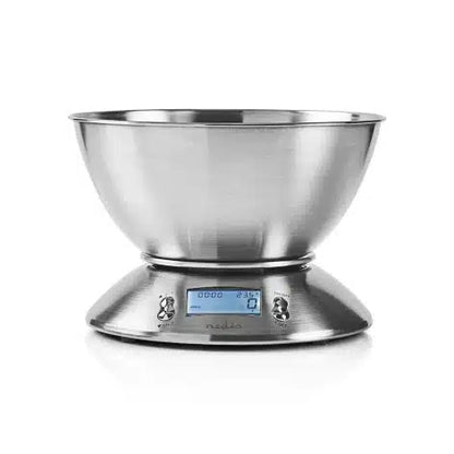 Cantar metal digital de bucatarie Cantar alimentar de inalta precizie 11lb/5kg cu bol detasabil Temperatura camerei, temporizator alarma Balanta din otel inoxidabil