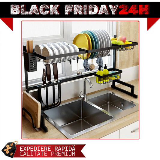 Organizator chiuveta pentru uscat vasele, otel inoxidabil