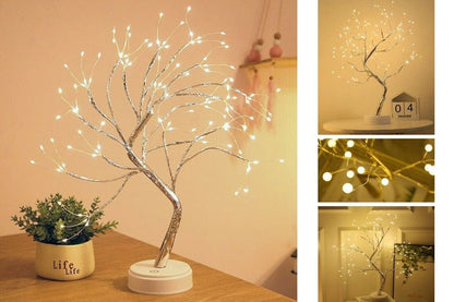 Lumină pentru copac Bonsai cu fulgi de zăpadă – Lampă artificială pentru copac cu fulgi de nea de 20 inchi cu lampă pentru copac cu fulgi de nea cu 60 LED