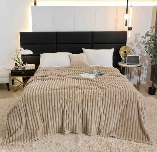 Pătură moale 130×200 cm pentru pat sau canapea – Pled călduros cu model reliefat