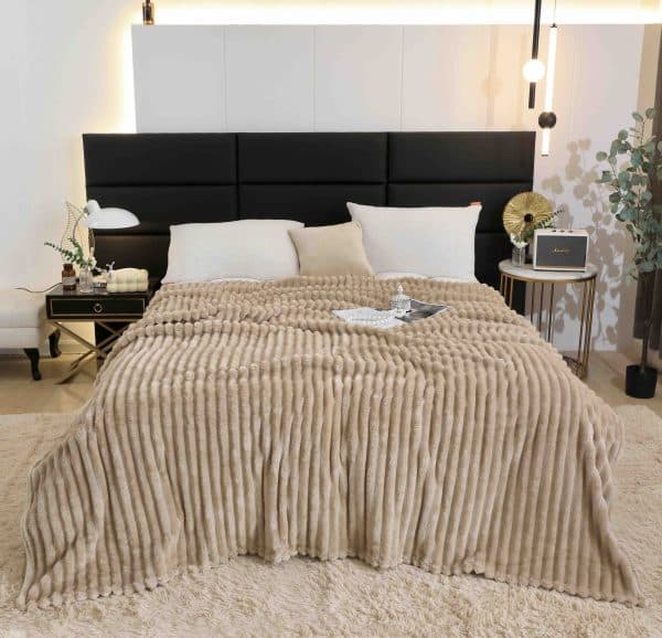 Pătură moale 130×200 cm pentru pat sau canapea – Pled călduros cu model reliefat