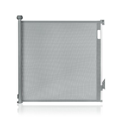 Poartă de Siguranță Textilă Retractabilă JRH, 80×180 cm, Gri Fără Prag, Montaj Universal, Siguranță Copii