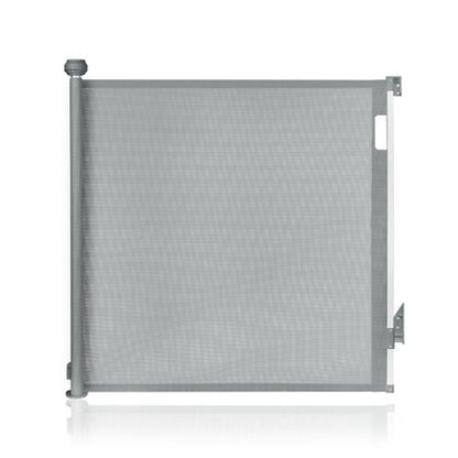 Poartă de Siguranță Textilă Retractabilă JRH, 80×180 cm, Gri Fără Prag, Montaj Universal, Siguranță Copii
