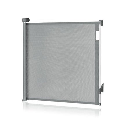 Poartă de Siguranță Textilă Retractabilă JRH, 80×180 cm, Gri Fără Prag, Montaj Universal, Siguranță Copii