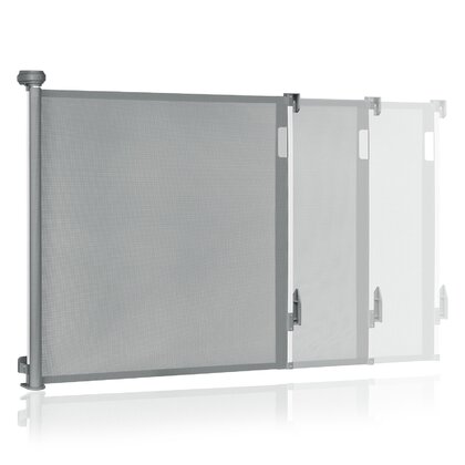 Poartă de Siguranță Textilă Retractabilă JRH, 80×180 cm, Gri Fără Prag, Montaj Universal, Siguranță Copii