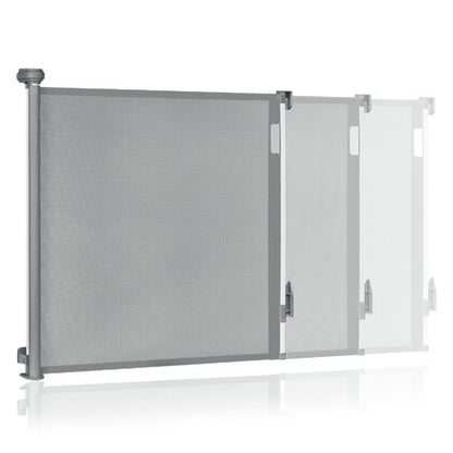 Poartă de Siguranță Textilă Retractabilă JRH, 80×180 cm, Gri Fără Prag, Montaj Universal, Siguranță Copii