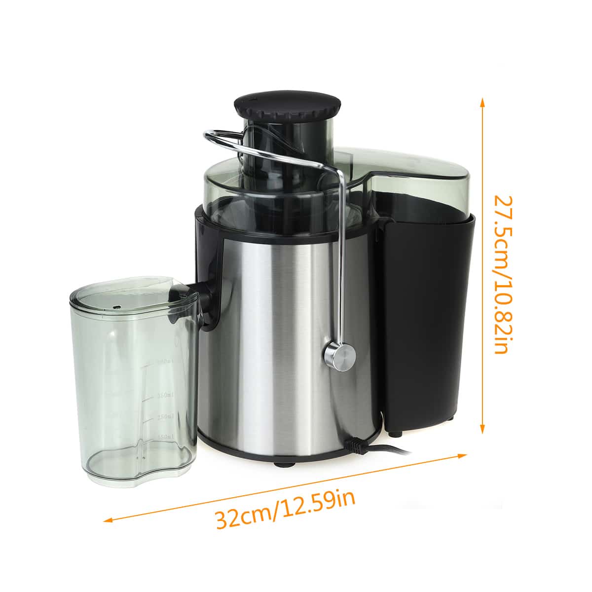 Storcător Electric Fructe și Legume JRH, 800W, Recipient 500ml, Negru-Gri.