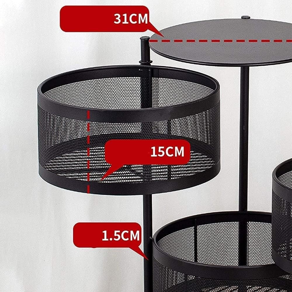 Raft bucatarie mobil cu 4 sertare rotative, organizator legume, organizator bucatarie