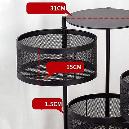 Raft bucatarie mobil cu 4 sertare rotative, organizator legume, organizator bucatarie