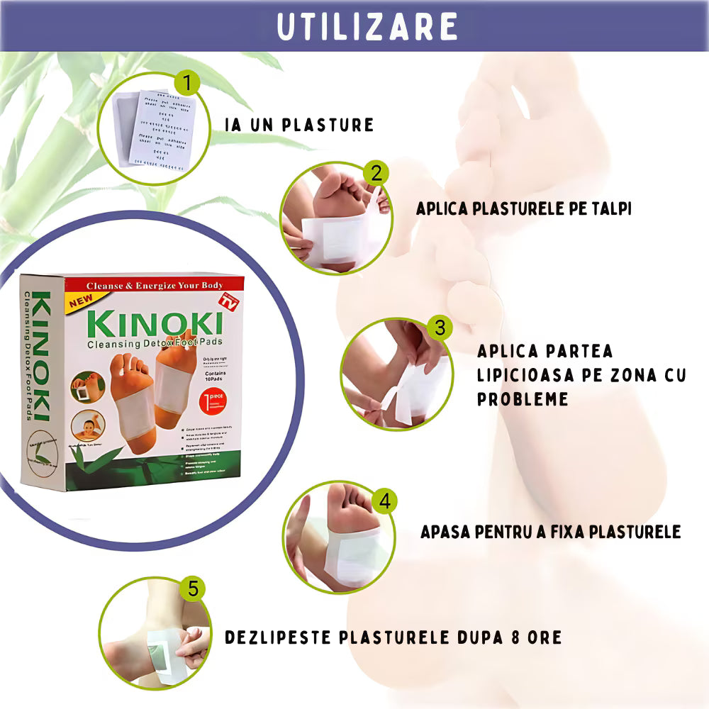 Plasturi Detoxifianti Kinoki, Set 10 Bucati