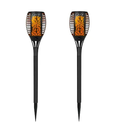 Set 2x Lampa solara tip torta cu efect flacara 51 cm
