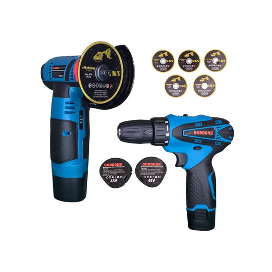 Set Mini Polizor si Flex cu 5 Discuri si 2 Acumulatori 48v