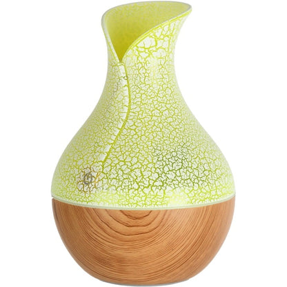 Umidificator aromaterapie cu USB, , capacitate 130 ml, cu 7 culori LED, bambus si efect marmorat
