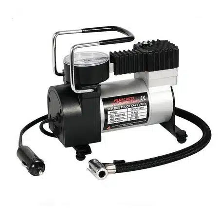 Compresor Auto 965 kPA, cu Motor Mare 35 L/Min, Mufa Auto Inclusa, Negru-Argintiu