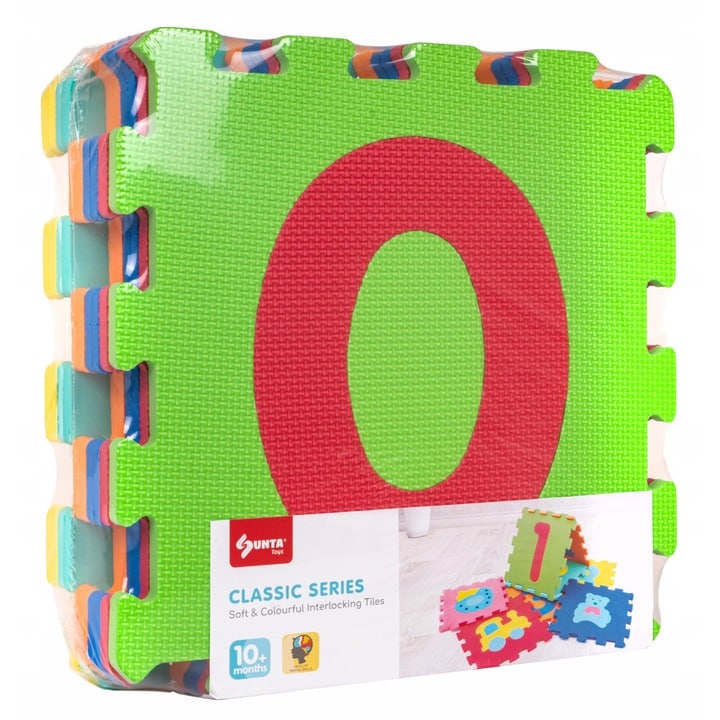 Covoras din spuma cu cifre, 32x32cm, multicolor