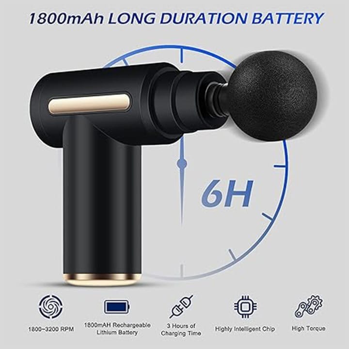 aparat de masaj percutie pentru tesuturi profunde pentru ameliorarea durerii 6 viteze LCD cu afisaj tactil