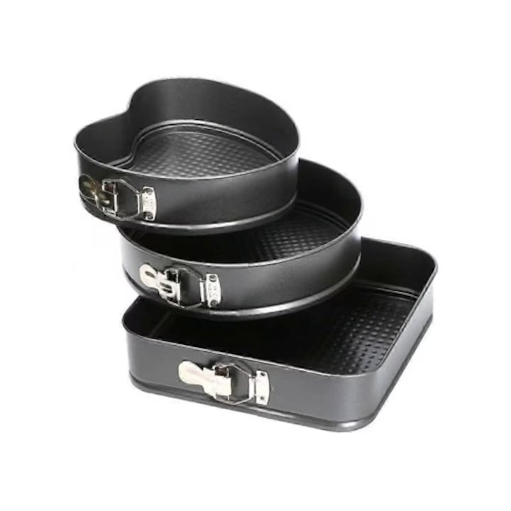 Set 3 Tavi pentru Copt, Forma Inima/rotunda/patrata Cm 24/26/28