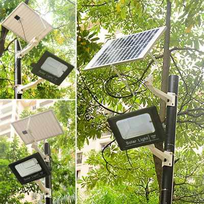 Lampa solara Policristalin 100w led dimabil cu panou solar individual si telecomanda