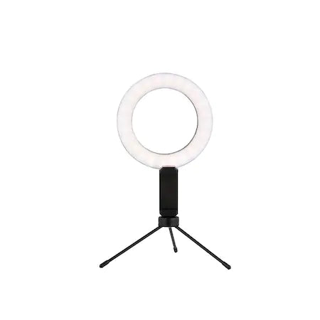 Lampa circulara, Ring Light, MakeUp, diametru 16cm, 3 moduri de lumina, 10 trepte reglaj, trepied inclus si adaptor metalic, lumina naturala/rece/calda