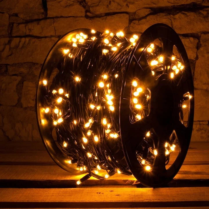 Instalatie De Craciun, Tip Rola, Pentru Interior/Exterior, Lungime 100 m, 8 Moduri De Lumini, Alimentare Priza 220V/50Hz, LED, Protectie IP44, Multicolor