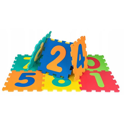 Covoras din spuma cu cifre, 32x32cm, multicolor