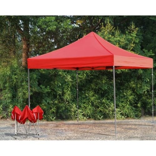 Cort Pavilion 3x3m rosu Pliabil Cadru Metal pentru Curte, Gradina, Evenimente