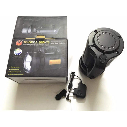 Lanterna profesionala cu LED T6 30 W , acumulator integrat ,negru