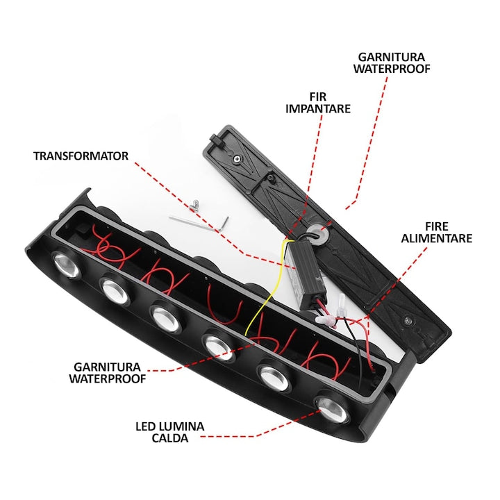 Lampa Bidirectionala Solara 15CM